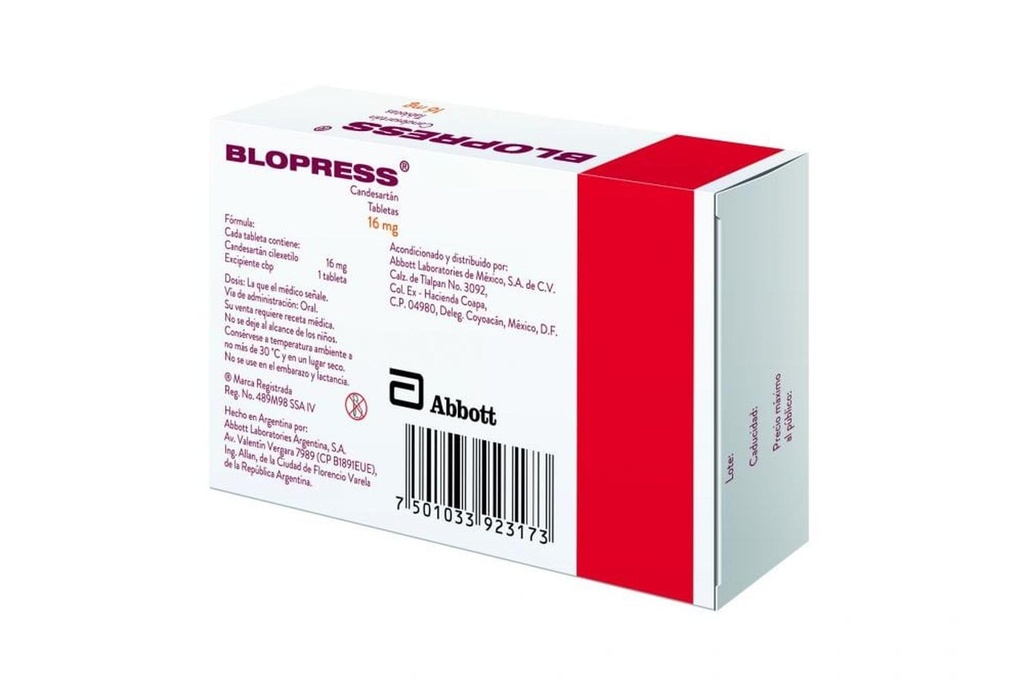 Blopress 16 mg Caja Con 28 Tabletas