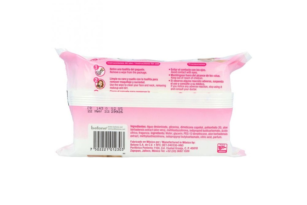 Claris Toallitas Húmedas Desmaquillantes Bolsa Con 40 Piezas