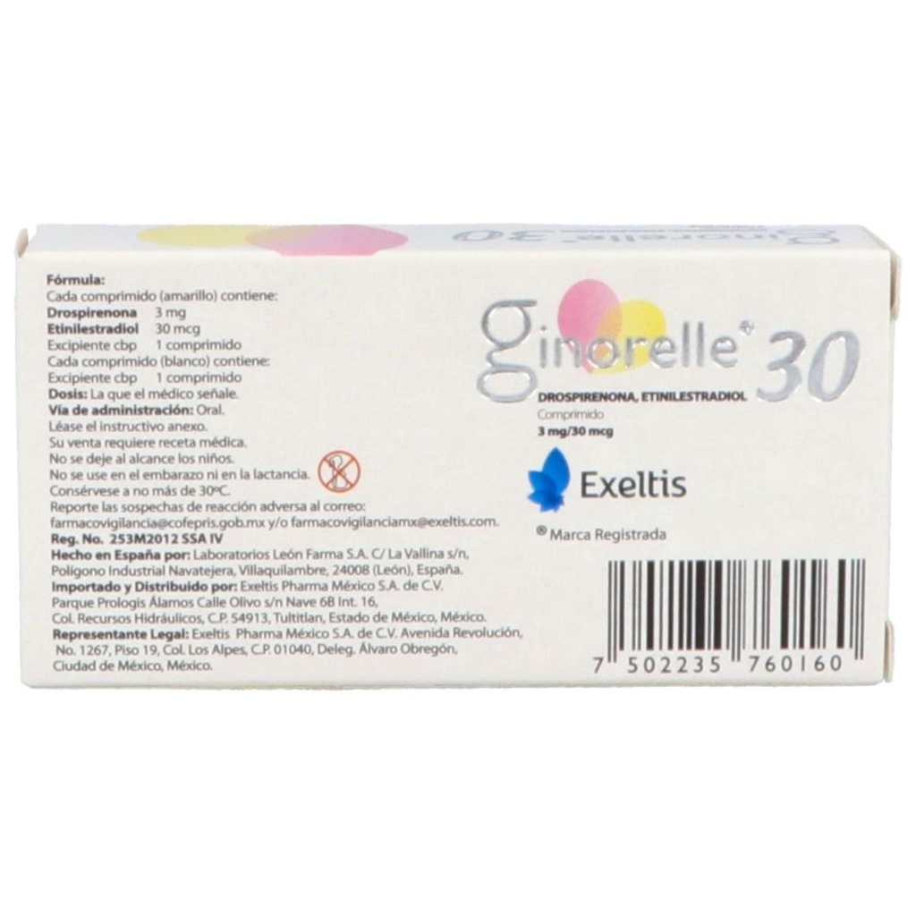 Ginorelle 30 mcg Caja Con 28 Comprimidos