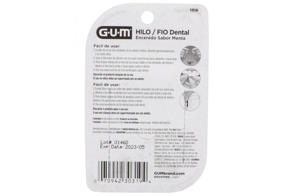 HILO DENT GUM CON CERA SABOR MENTA