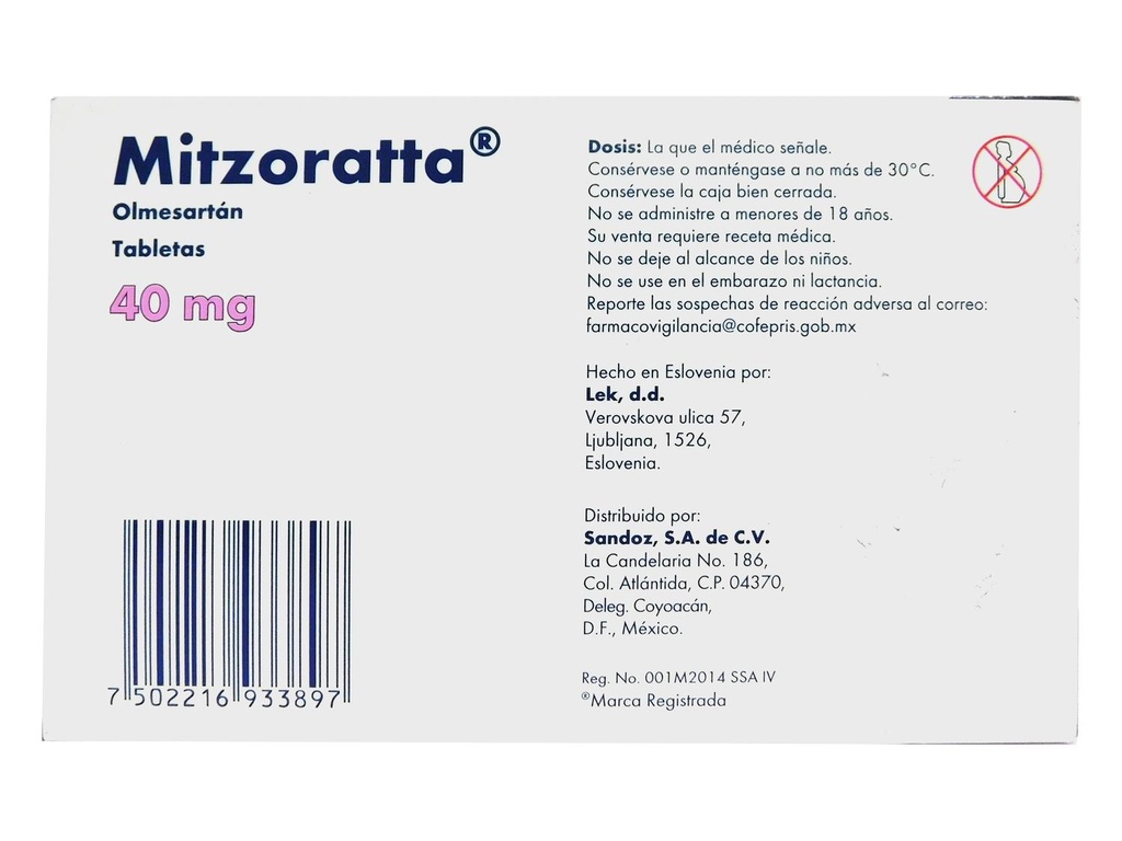 Mitzoratta 40 mg Caja Con 28 Tabletas