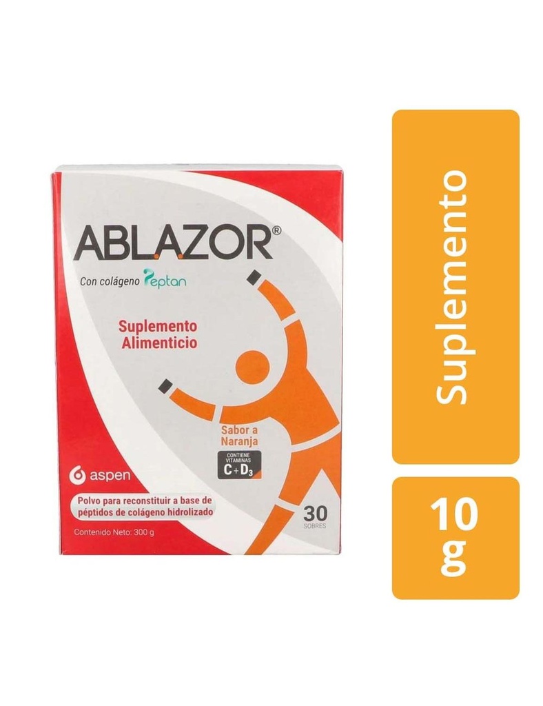 [7502253073679] Ablazor Suplemento Alimenticio Naranja 30 Sobres 10 G