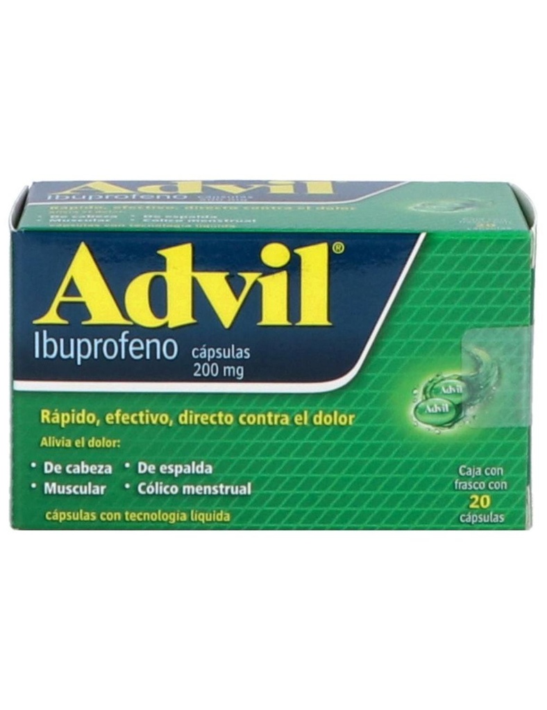 [7501108763468] Advil Fast Gel 200 Mg 20 Cápsulas