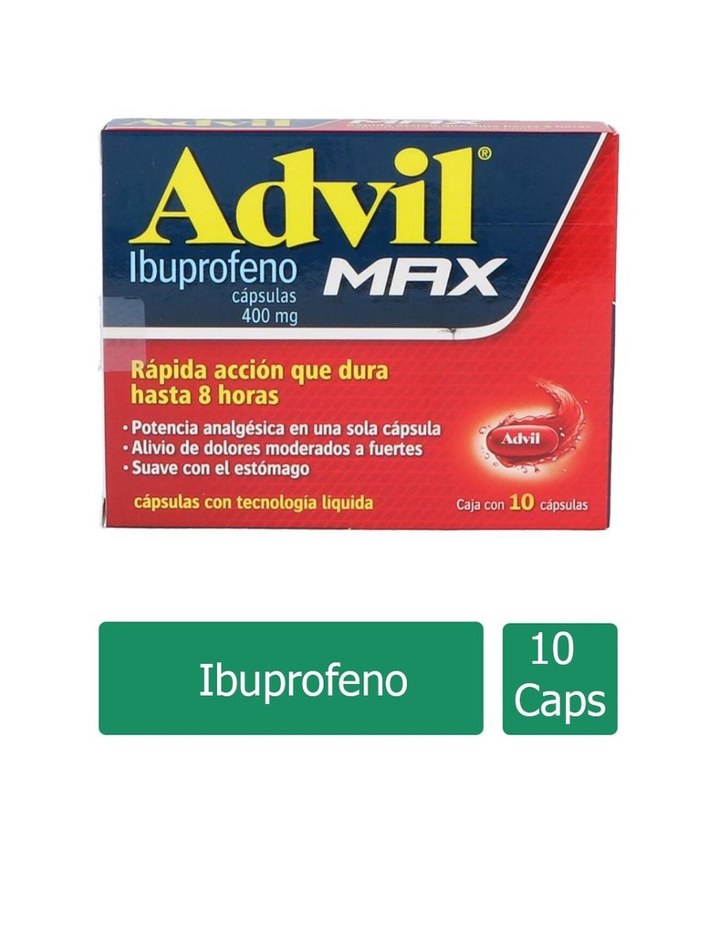 [7501108767527] Advil 400 Mg 10 Cápsulas