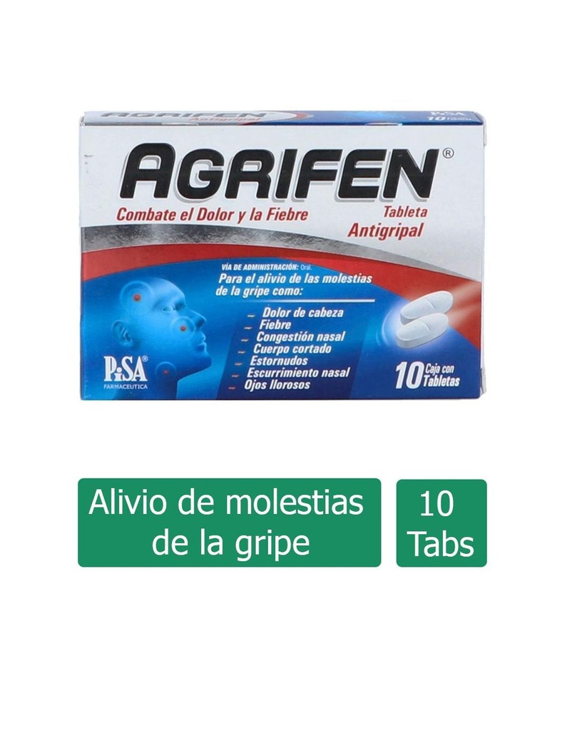 [7501125116810] Agrifen 500/25/5/4 Mg 10 Tabletas
