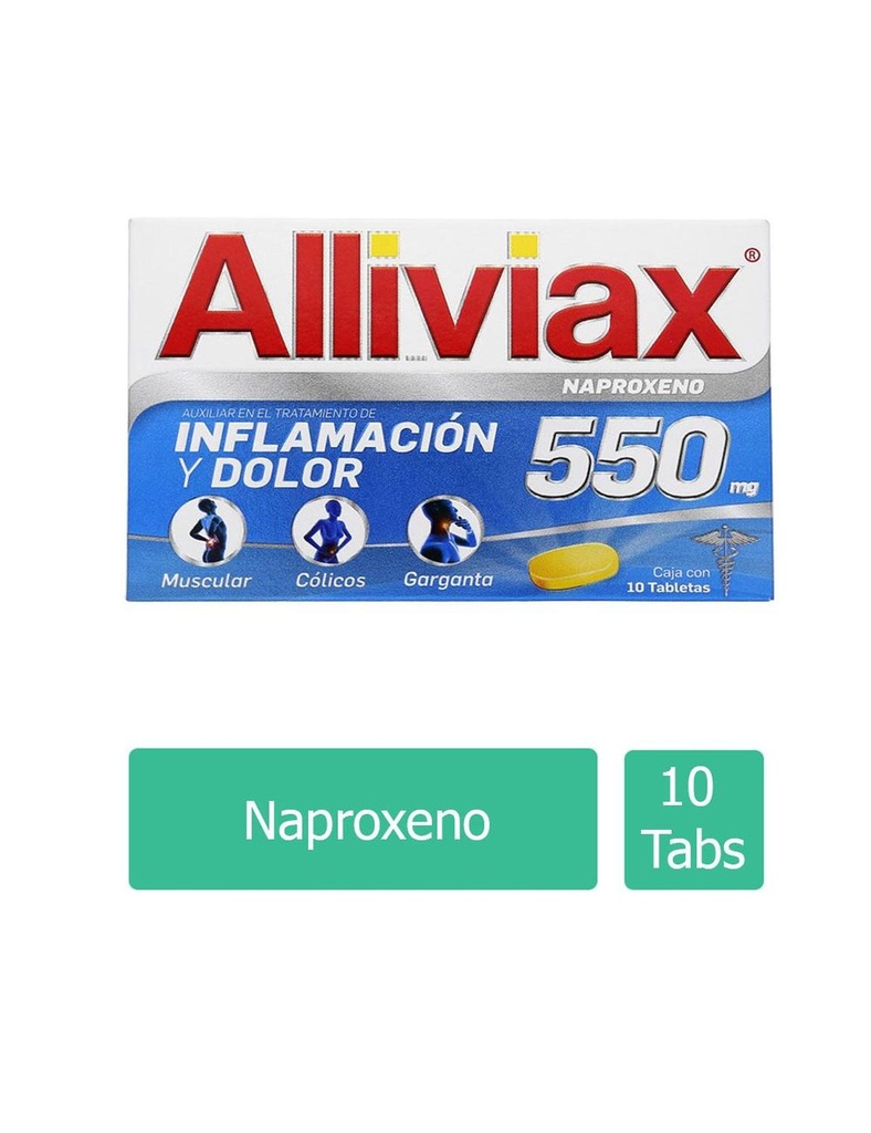 Alliviax 550 Mg 10 Tabletas