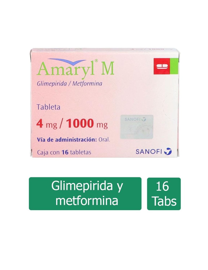 Amaryl M 4/1000 Mg 16 Tabletas