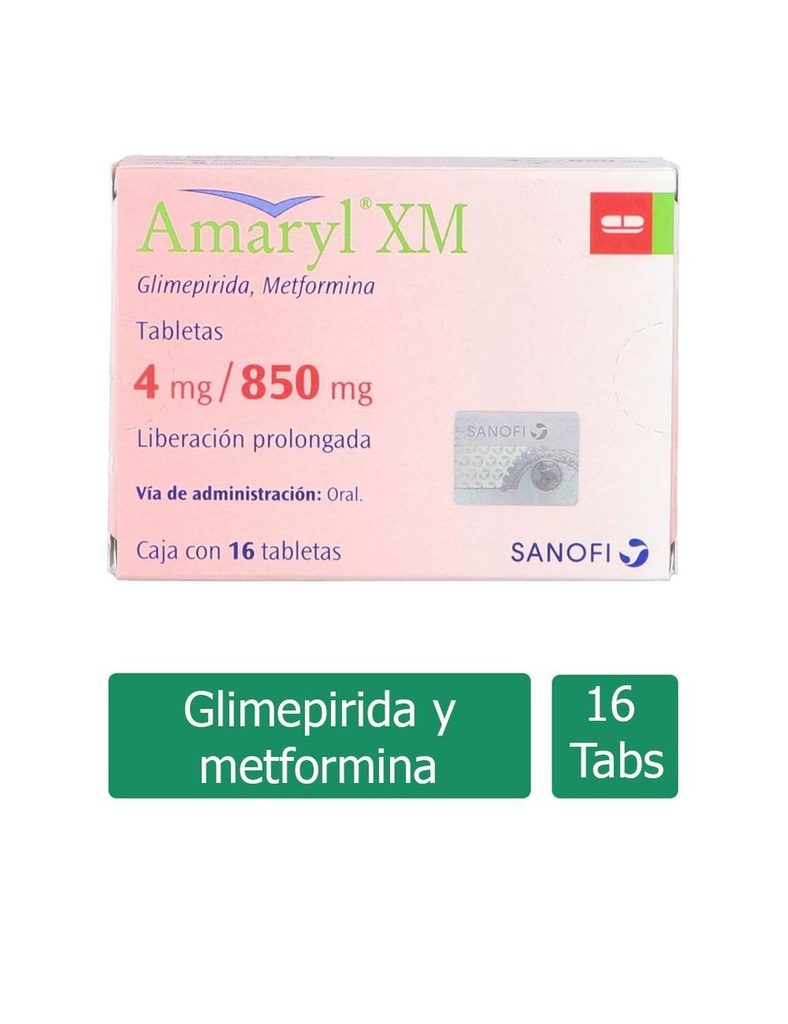 Amaryl XM 4/850 Mg 16 Tabletas