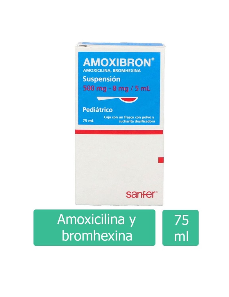 Amoxibron Pediátrica 500 Mg/ 8 Mg/5 Ml Frasco Con 75 Ml