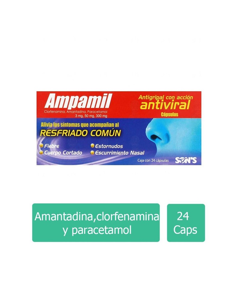 Ampamil 3 Mg/ 50 Mg/ 300 Mg Caja Con 24 Cápsulas