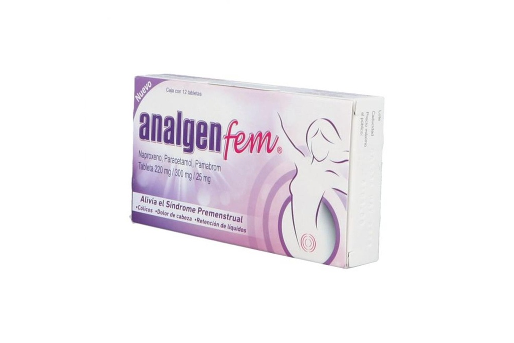 Analgen Fem 220/300/25 Mg 12 Tabletas