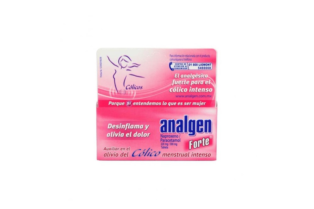 Analgen Forte Cólicos Menstruales Intensos 12 Tabletas