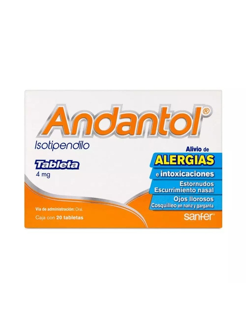 Andantol 4 Mg 20 Tabletas