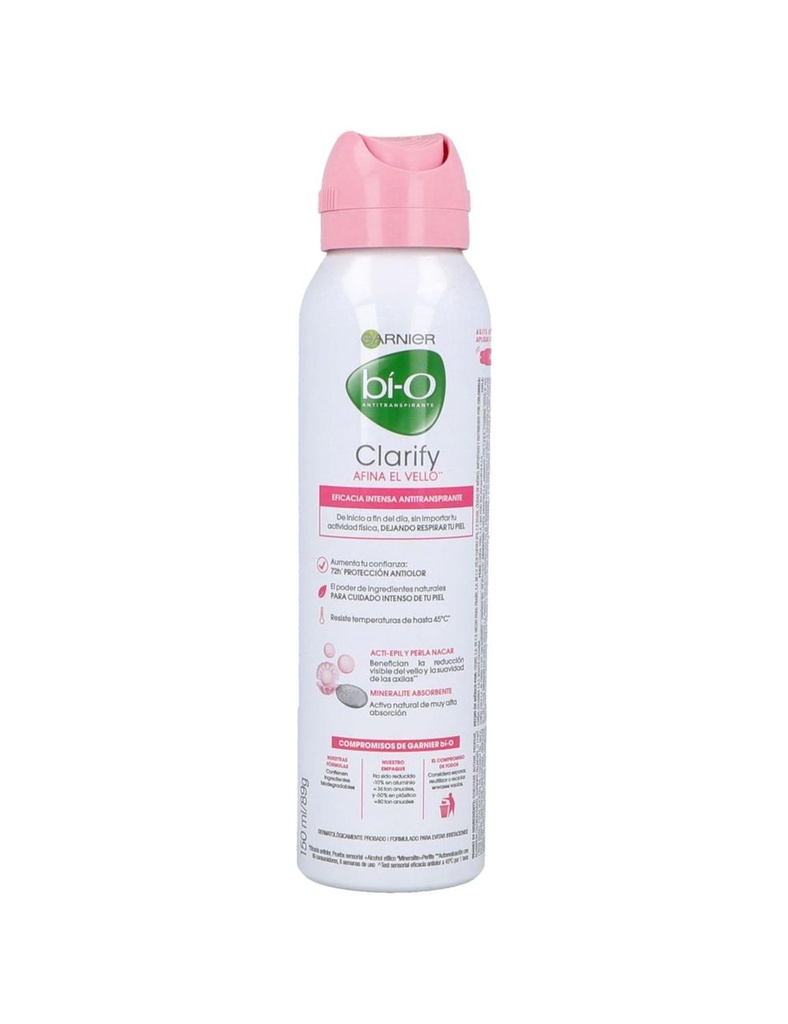 Desodorante Garnier Bí-O Clarify Afina El Vello Aerosol 150 Ml