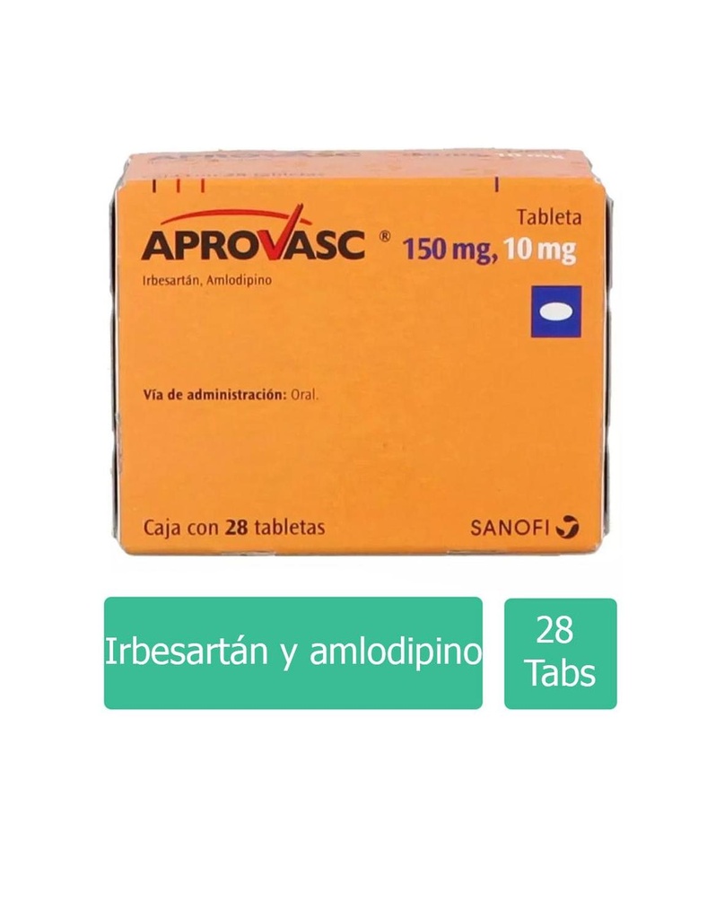 [7501165007772] Aprovasc 150/10 Mg 28 Tabletas