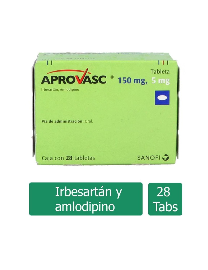 Aprovasc 150/5 Mg 28 Tabletas