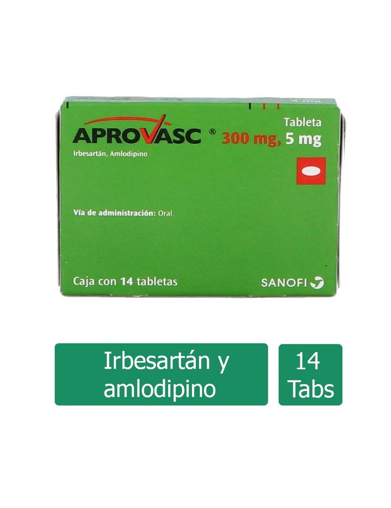 Aprovasc 300/5 Mg 14 Tabletas