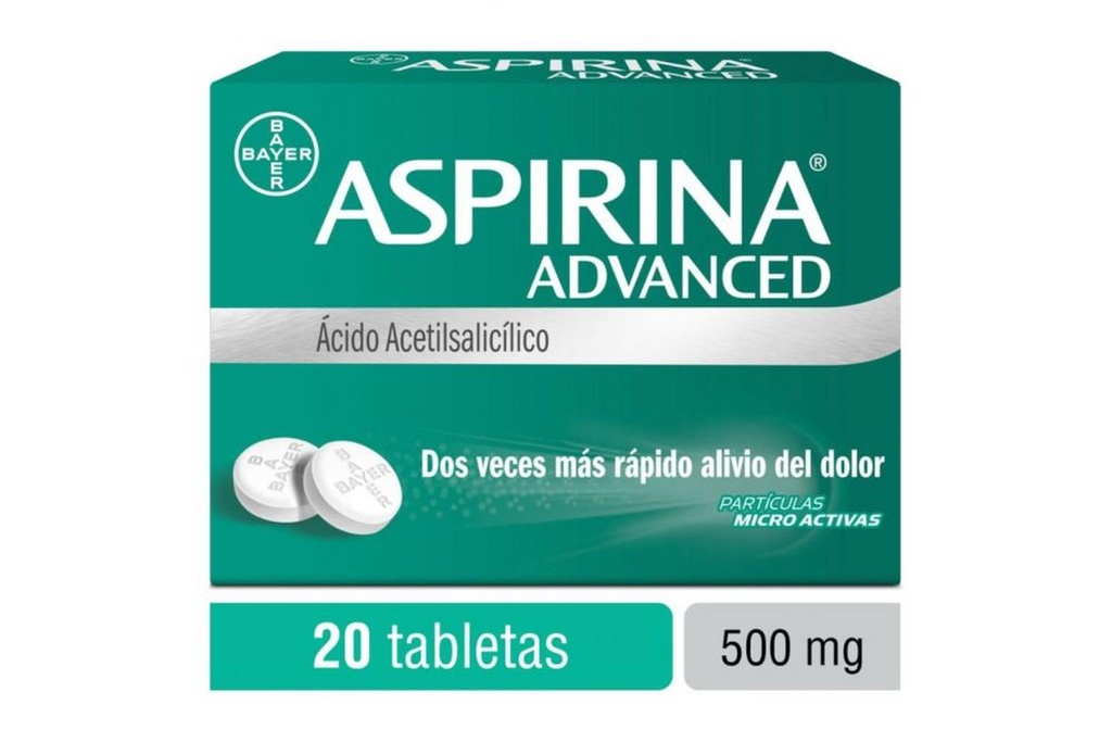 Aspirina Advance 500 Mg 20 Tabletas