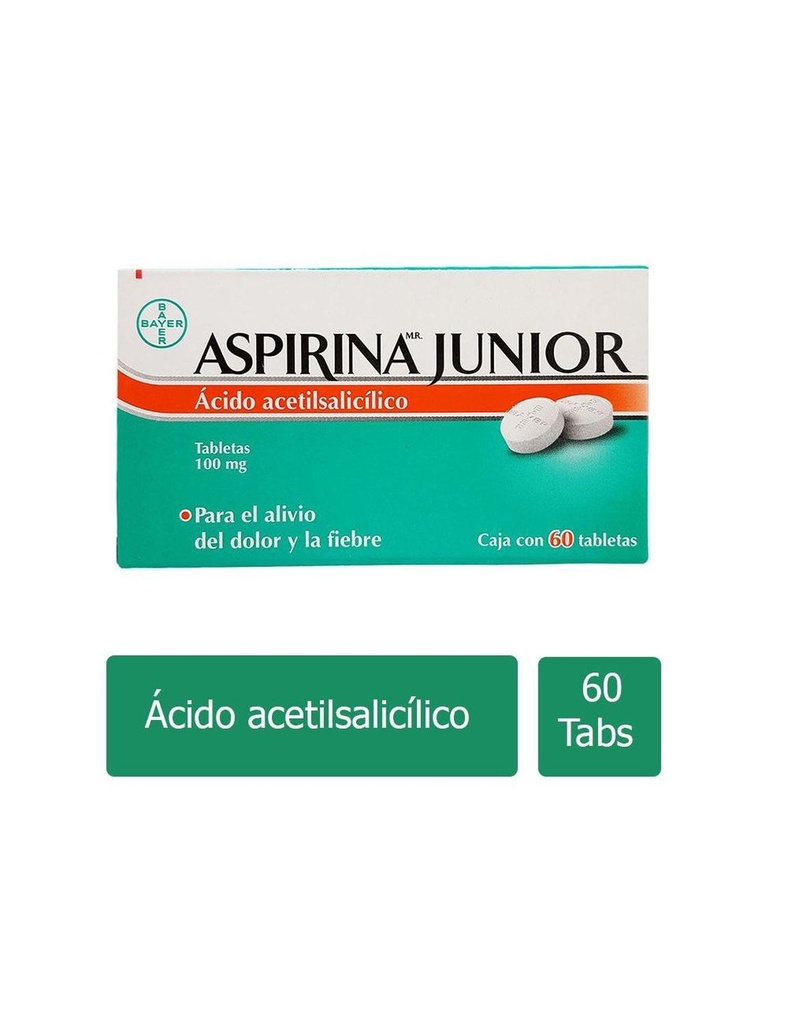 Aspirina Junior 100 Mg 60 Tabletas