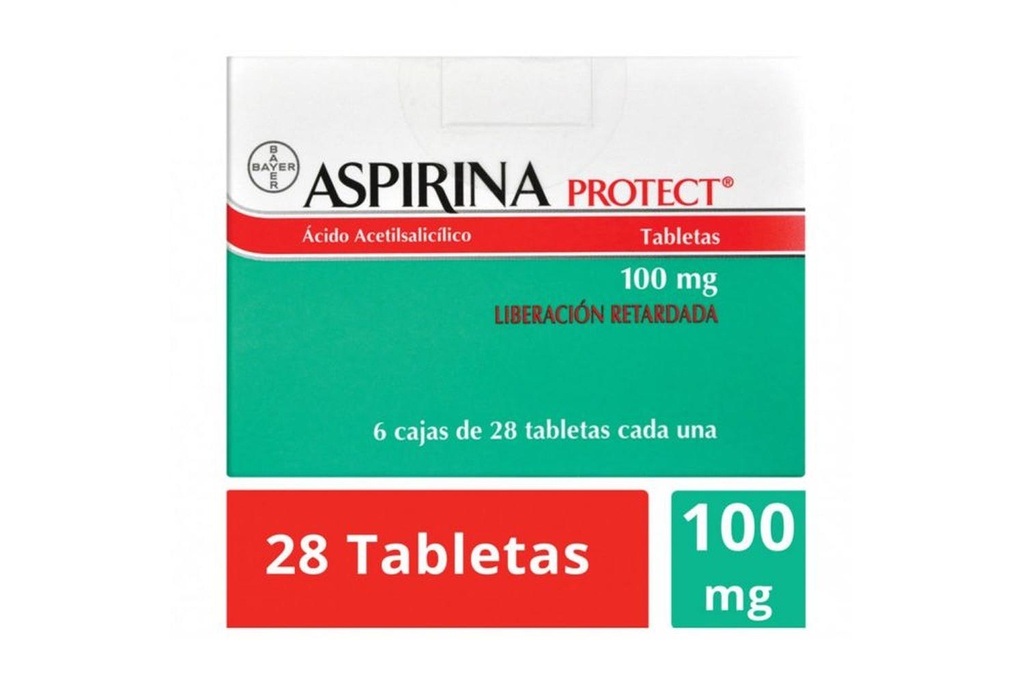 Aspirina Protect 100 Mg 6 Cajas 28 Tabletas