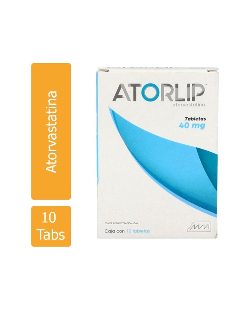 Atorlip Atorvastatina 40 Mg 10 Tabletas Genérico Mavi