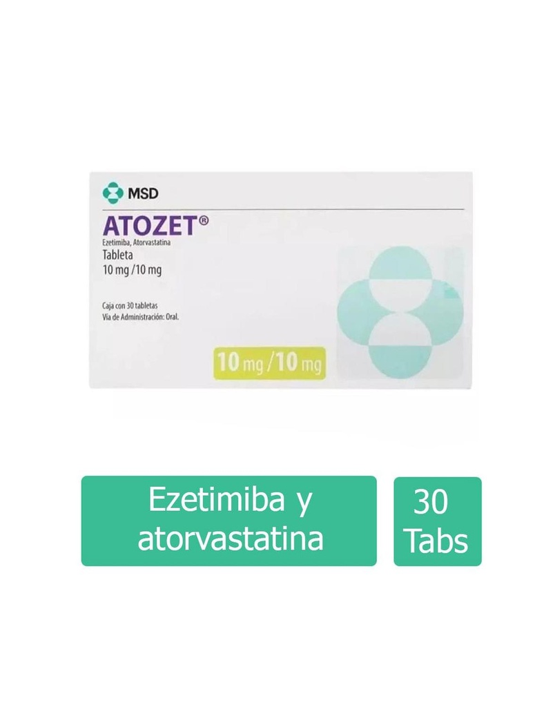 Atozet 10/10 Mg 30 Tabletas