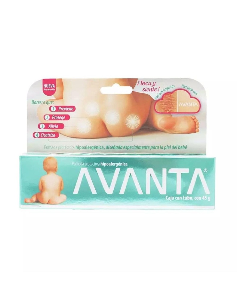 Avanta Pomada Protectora Hipoalergenica Caja Con Tubo Con 45G