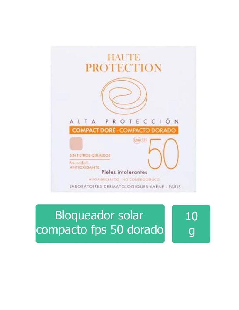 Avene Protección FPS 50 Crema Toque Dorado 10 G