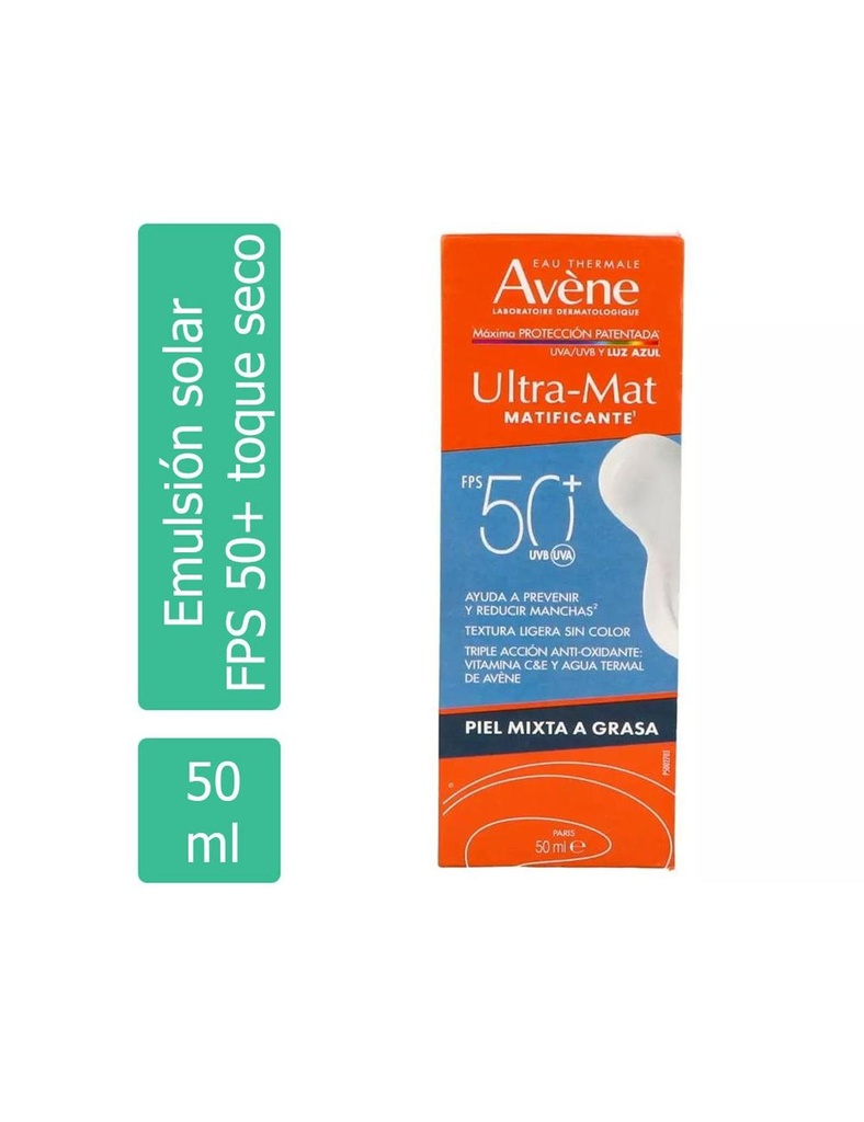 Avene Emulsión Ultra-Mat FPS 50 Toque Seco 50 Ml