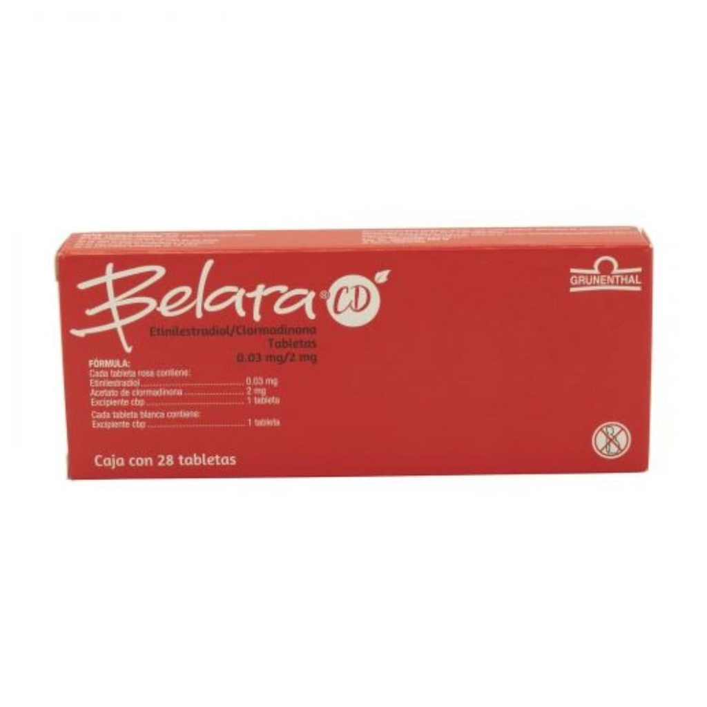 Belara Cd 0.03/2 Mg 28 Tabletas
