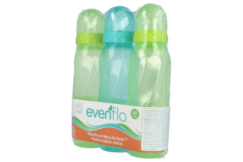 Biberón Evenflo Classic Hexag 8Oz C/3
