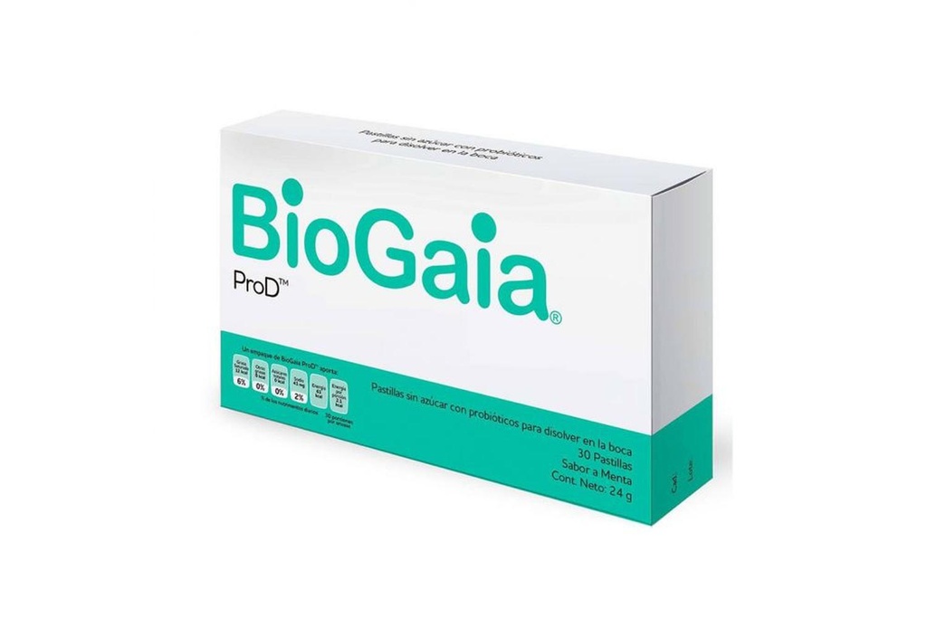 Biogaia Pro-D 25 G Caja Con 30 Tabletas Sabor Menta