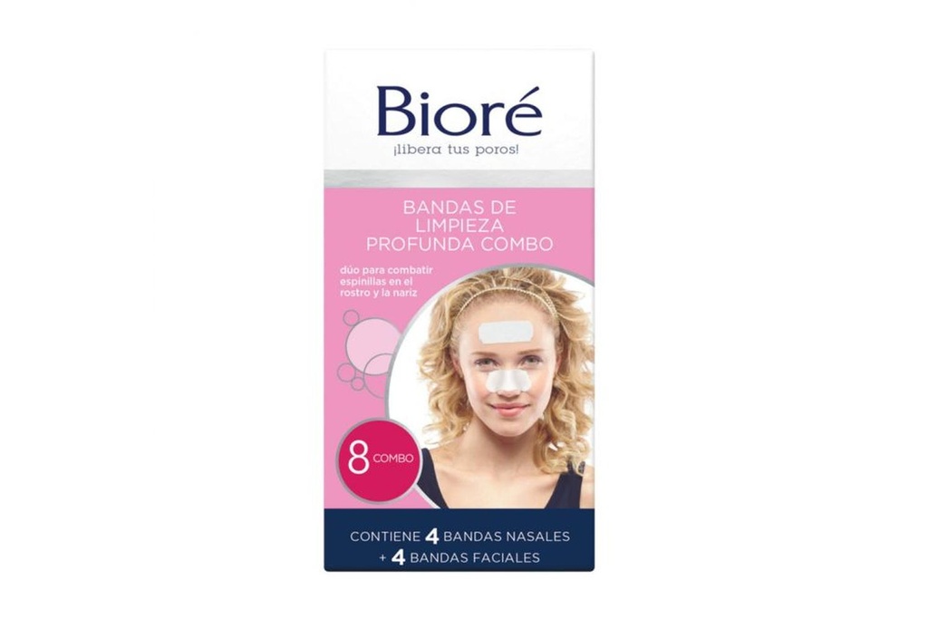 Bandas Bioré Nasal/Facial Limpieza Profunda 8 Piezas