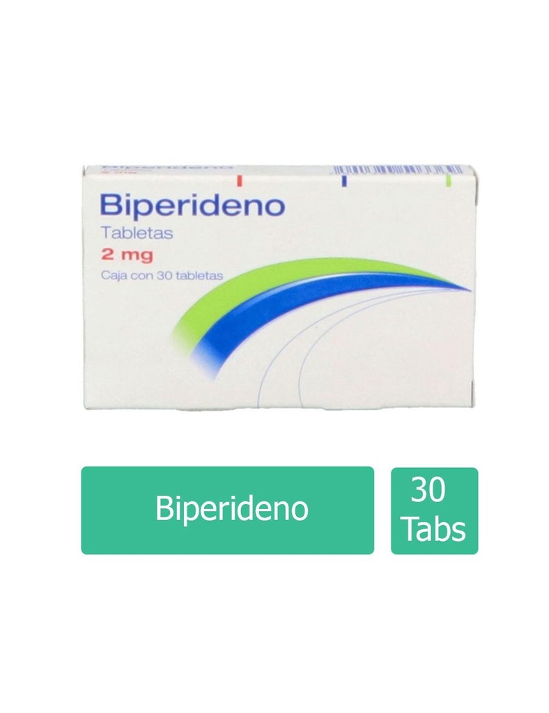 Biperideno 2 Mg 30 Tabletas Genérico Psicofarma