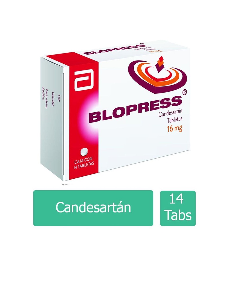 Blopress 16 Mg 14 Tabletas