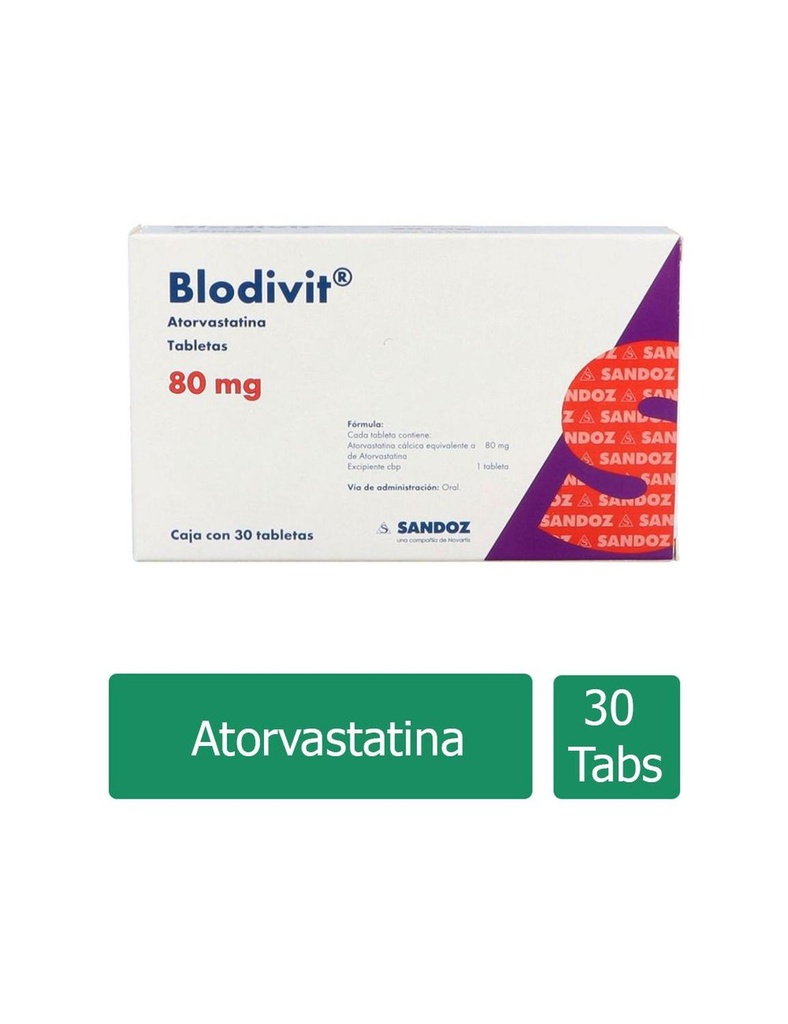 Blodivit 80 Mg 30 Tabletas