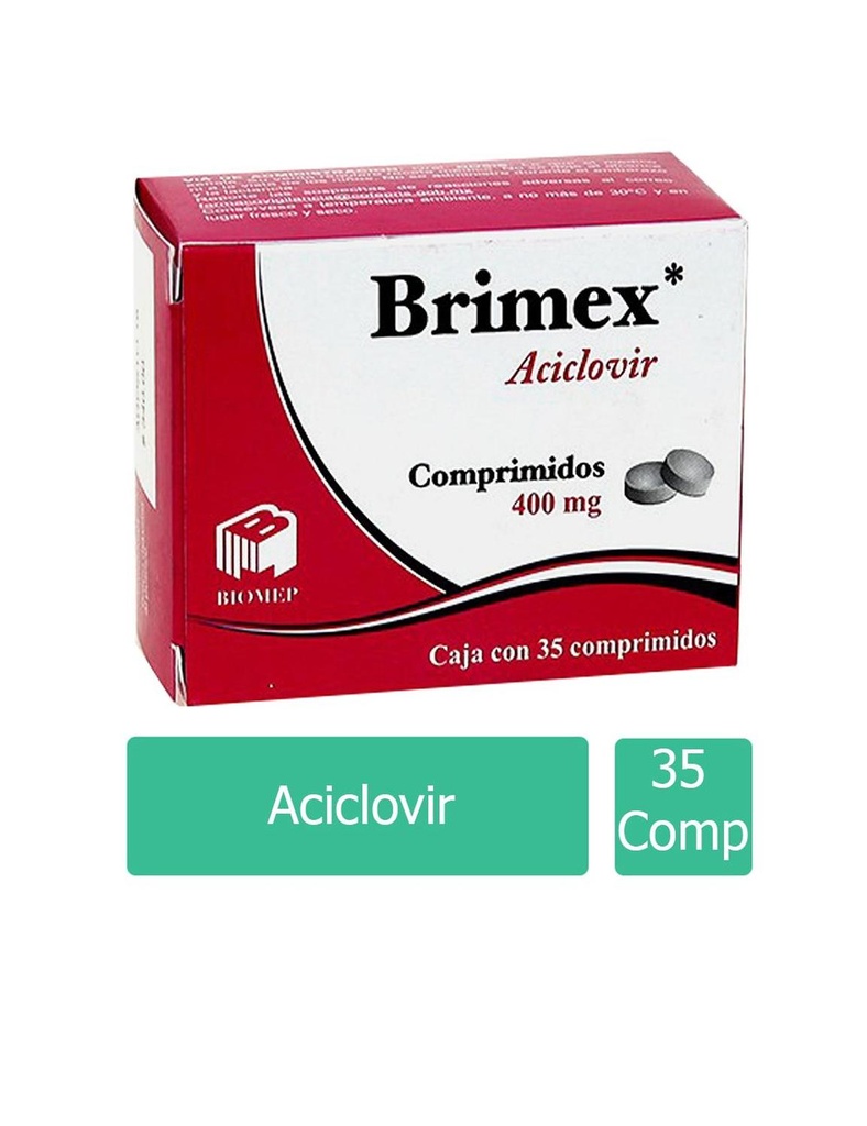 Brimex Aciclovir 400 Mg 35 Comprimidos Genérico Com Biomep