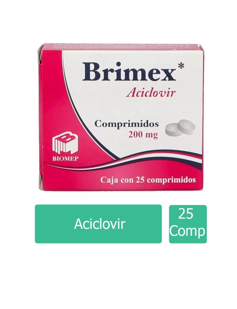 Brimex Aciclovir 200 Mg 25 Comprimidos Genérico Com Biomep