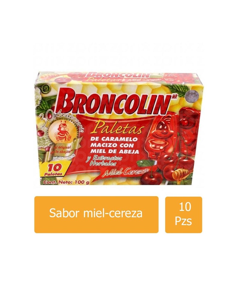 Broncolin Paleta 10 G Cereza 10 Piezas