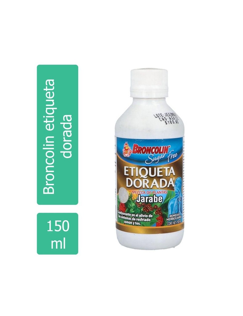 Broncolin Sugar Free Etiqueta Dorada Jarabe 150 Ml