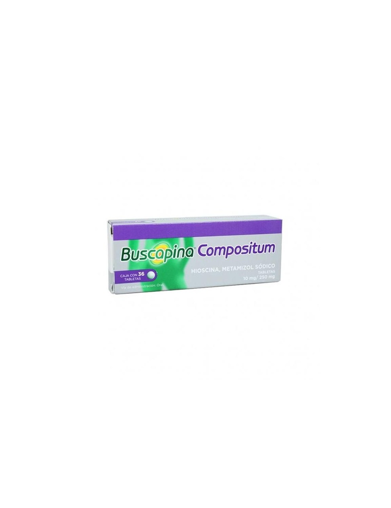 Buscapina Compositum Hioscina 10 Mg / Metamizol Sódico 250 Mg, 36 Tabletas