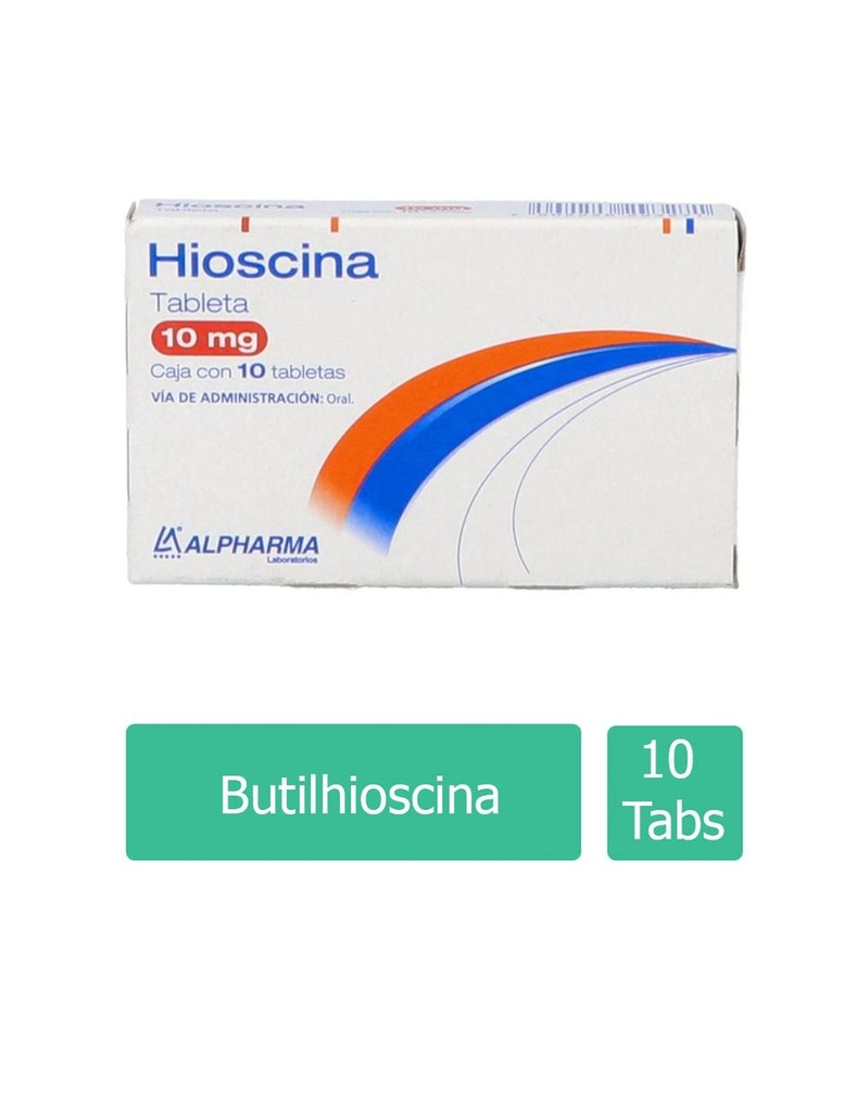 Butilhioscina 10Mg Caja Con 10 Tabletas.