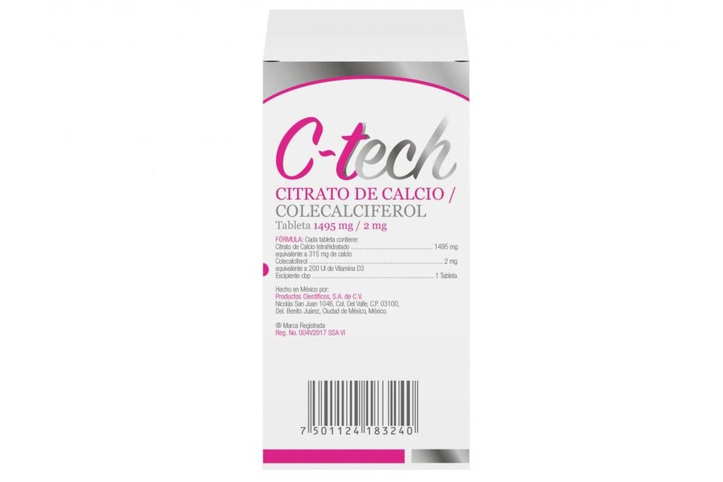 [7501124183240] C Tech 1495/2 Mg Frasco 60 Tabletas