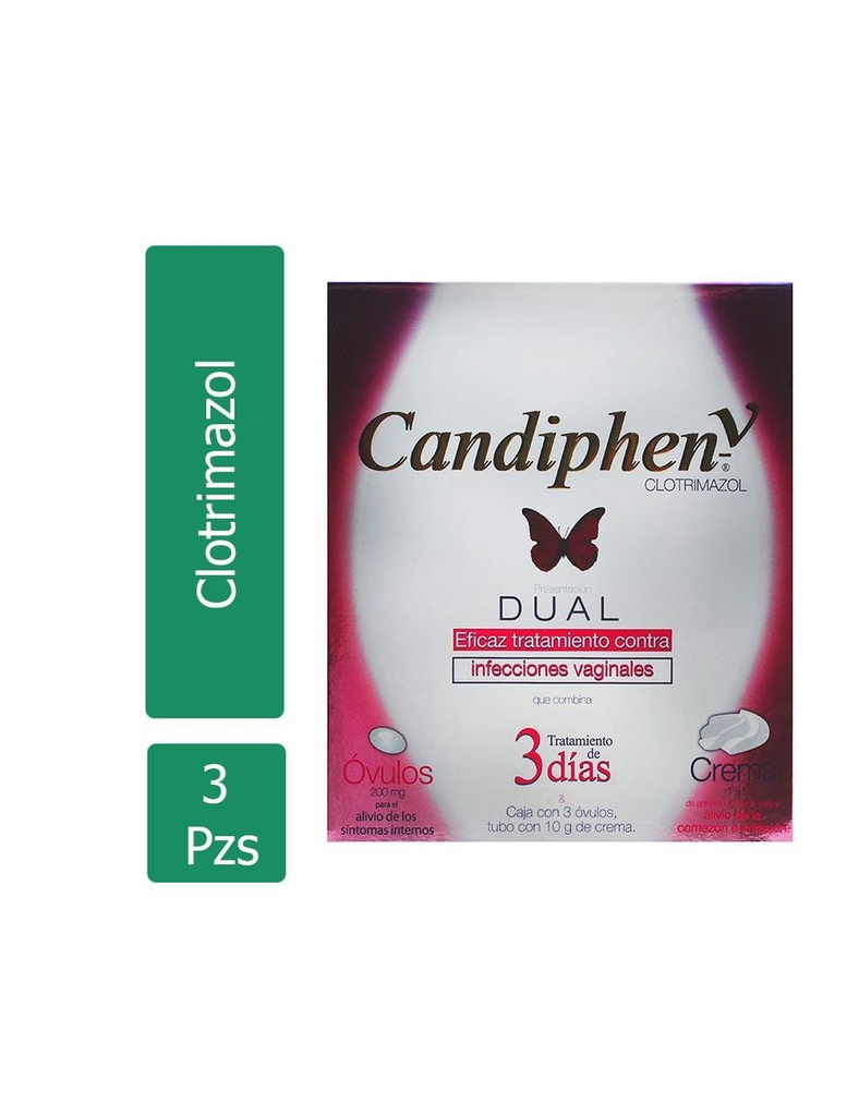 Candiphen V 200 Mg Dual 3 Óvulos Más Crema 10 G