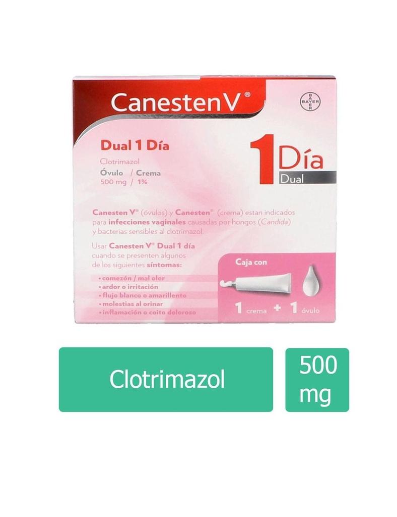 Canesten V Dual 1 Día 1 Óvulo Más Crema 10 G