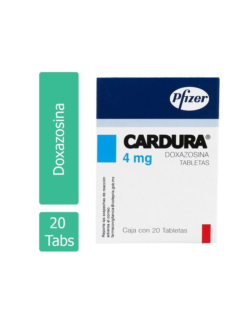 Cardura 4 Mg 20 Tabletas 