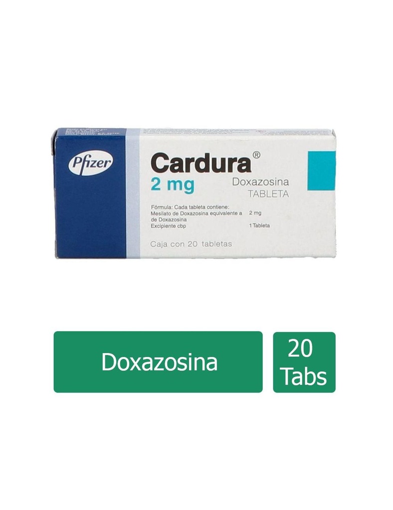 Cardura 2 Mg 20 Tabletas 