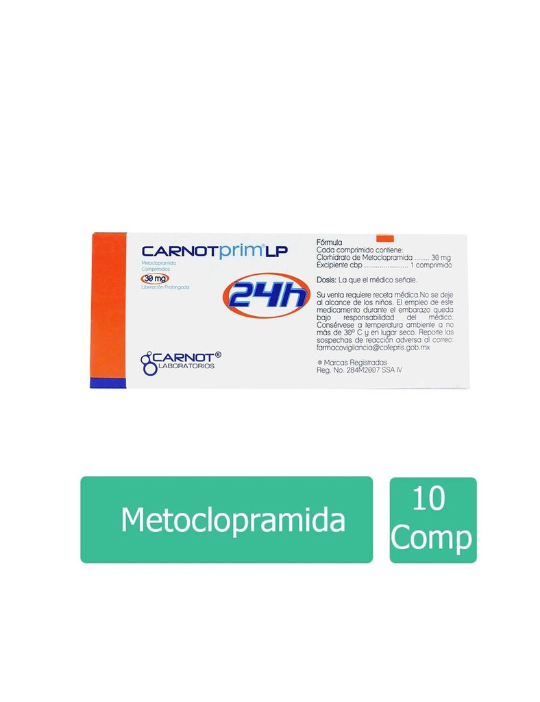 Carnotprim 30 Mg Liberación Prolongada 10 Tabletas 