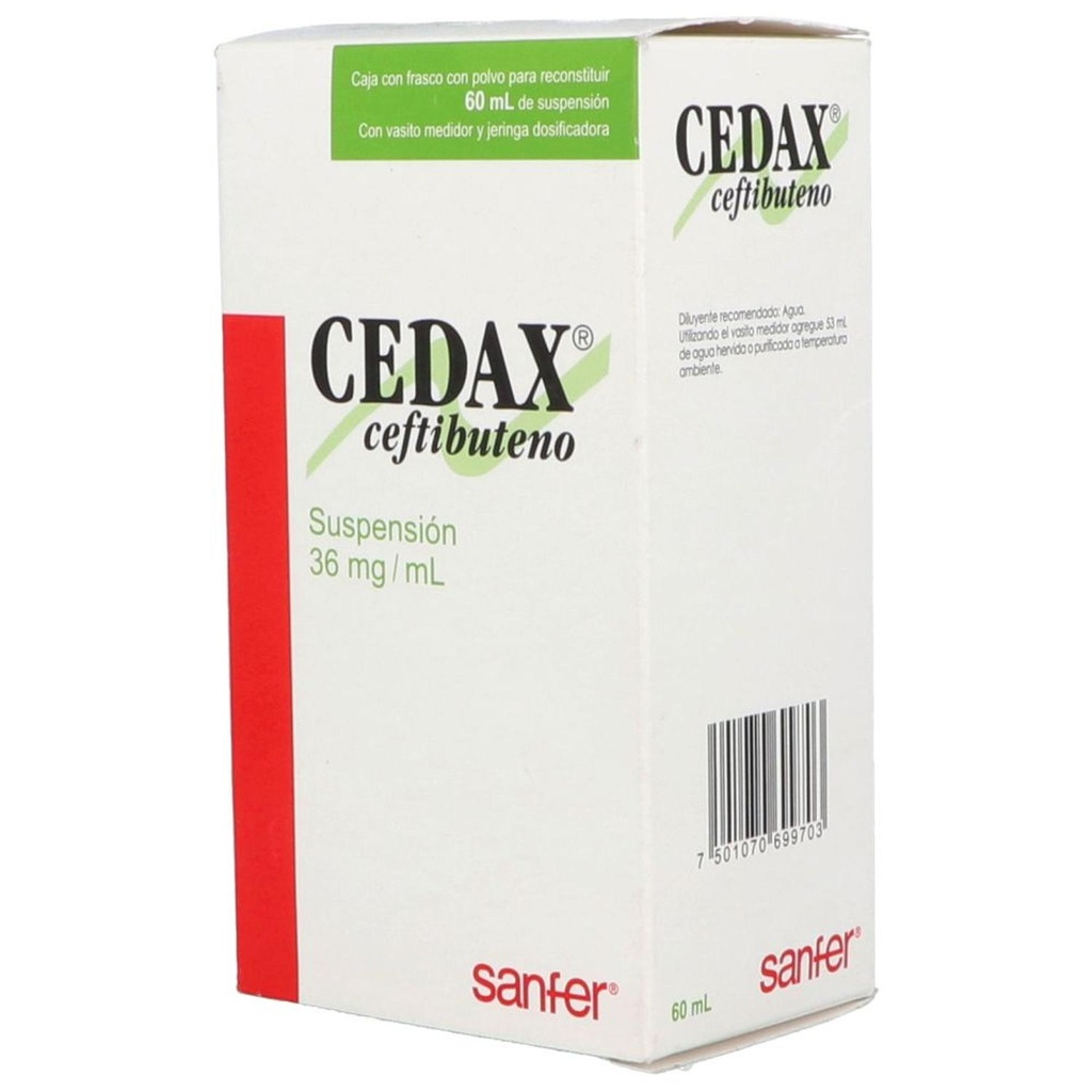 Cedax 36 Mg/Ml Frasco Polvo Suspensión 60 Ml 