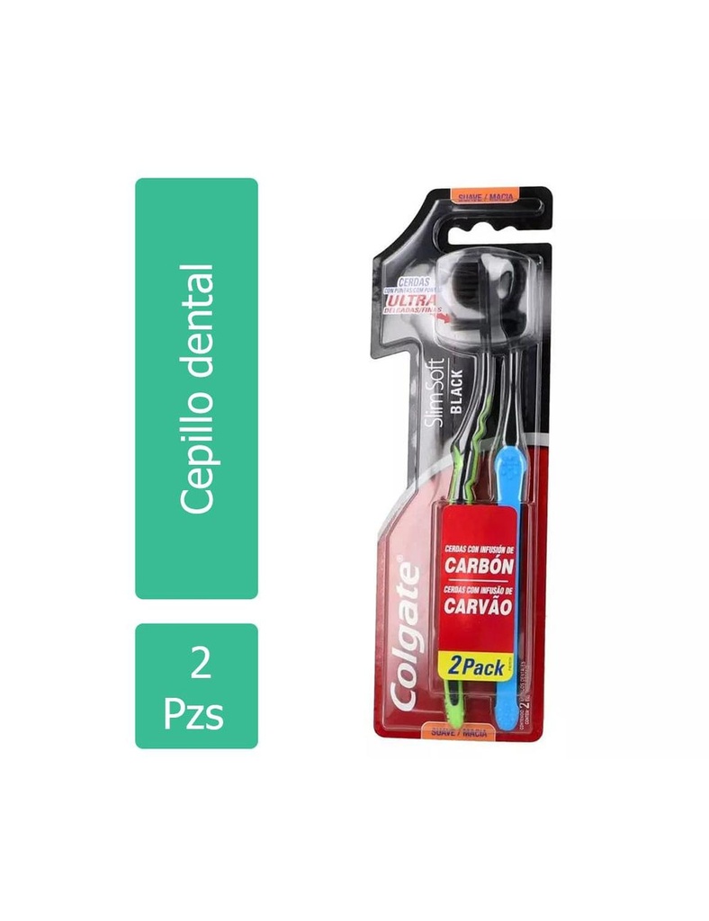 Cepillo Dental Colgate Slim Soft Black 2X1 